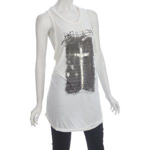 RELIGION CLOTHING Winter White STUDDED CROSS Top REPENT Your SINS ( M )